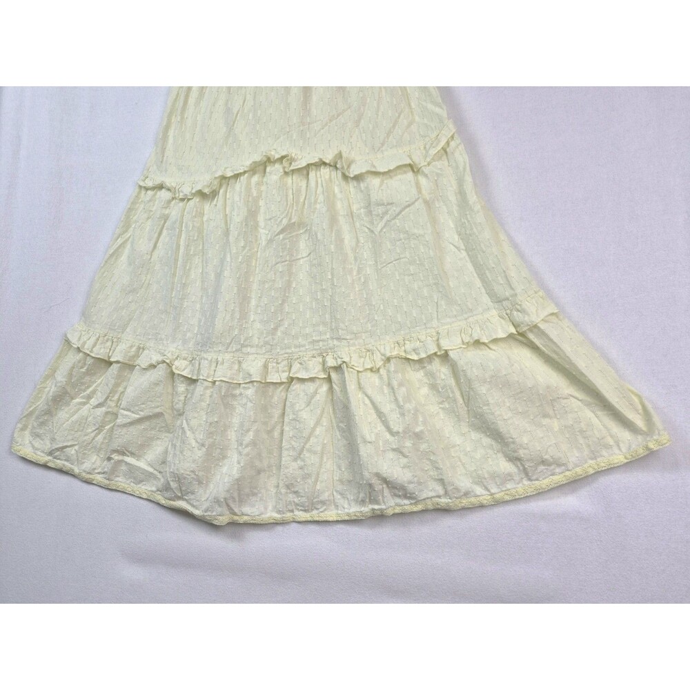 Free People Women Butter Yellow Sundress Tiered Boho Maxi Cottagecore Dress READ - Picture 3 of 9